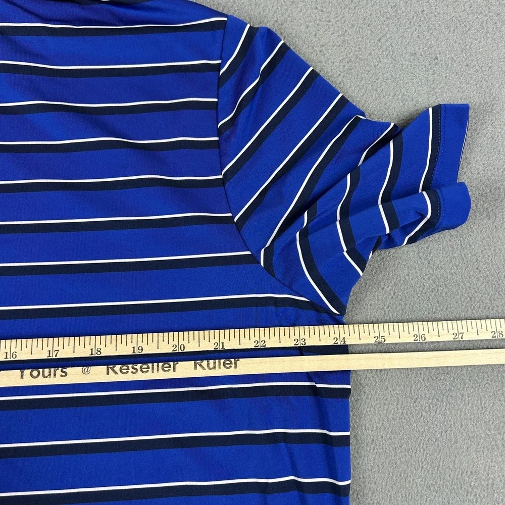 Ralph Lauren Polo Shirt Mens XL Blue Stripe 2015‎ US Open Chambers Golf RLX